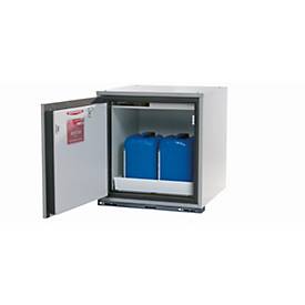 Sicherheits-Unterbauschrank Typ 90 asecos UB-T-90, Flügeltür, Anschlag links, Front Lichtgrau, B 593 x T 502 x H 600 mm