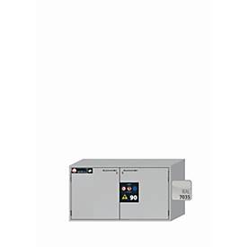Sicherheits-Unterbauschrank Typ 90 asecos UB-T-90, Flügeltüren, Front Lichtgrau, B 1102 x T 574 x H 600 mm