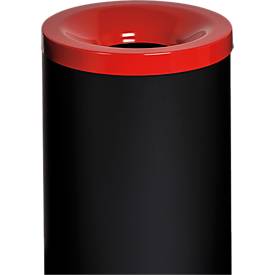 Sicherheitsabfallbehälter Grisu Color, 50L, schwarz/rot