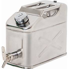 Image of Sicherheitsbehälter, Edelstahl 1.4301 poliert, 10 l, B 170 x T 445 x H 280 mm, Schraubverschluss, Belüftungsventil