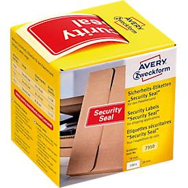 Sicherheitsetiketten Avery Zweckform Security Seal, rechteckig, B 78 x H 38 mm, 1 Rolle mit 100 Stück