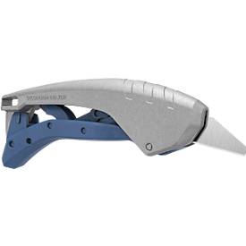 Sicherheitsmesser Martor 610 XDR, 3-in-1 Hebel, Auto-Klingenrückzug, metalldetektierbar, L 158 x B 27 x H 76 mm, Stahl/Aluminium/Kunststoff, blau