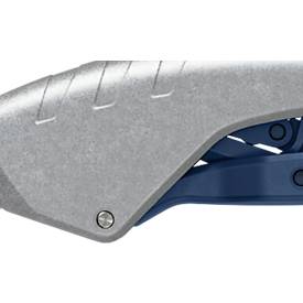 Sicherheitsmesser Martor 610 XDR, 3-in-1 Hebel, Auto-Klingenrückzug, metalldetektierbar, L 158 x B 27 x H 76 mm, Stahl/Aluminium/Kunststoff, blau