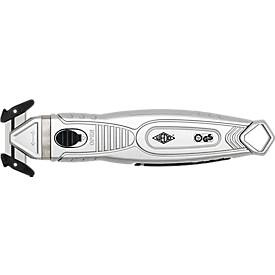 Sicherheitsmesser WEDO®, ergonomisch, verdeckte Klinge, Schnitttiefe 6 mm, für Rechts- & Linkshänder geeignet, silber
