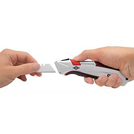 Sicherheitsmesser Wedo® Safety Cutter ALU, automat. Klingenrückzug, für Rechts-/Linkshänder, mit Ersatzklinge
