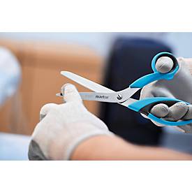 Sicherheitsschere Martor Secuplus 564, ergonomisch, Spezialschliff, L 218 x H 82 mm, rostfreier Stahl/GFK, blau-schwarz