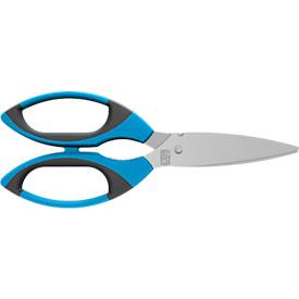 Sicherheitsschere Martor SECUPLUS 565, ergonomisch, Drahtkerbe und Krallen, Spezialschliff, L 218 x H 83 mm, rostfreier Stahl/GFK, blau-schwarz
