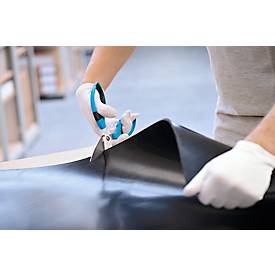 Sicherheitsschere Martor SECUPLUS 565, ergonomisch, Drahtkerbe und Krallen, Spezialschliff, L 218 x H 83 mm, rostfreier Stahl/GFK, blau-schwarz