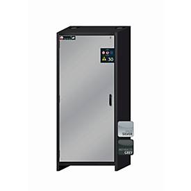 Sicherheitsschrank Typ 30 asecos Q-CLASSIC-30, Flügeltür, Anschlag links, Front asecos Silber, B 864 x T 620 x H 1947 mm