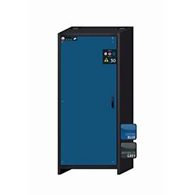 Sicherheitsschrank Typ 30 asecos Q-CLASSIC-30, Flügeltür, Anschlag links, Front Enzianblau, B 864 x T 620 x H 1947 mm