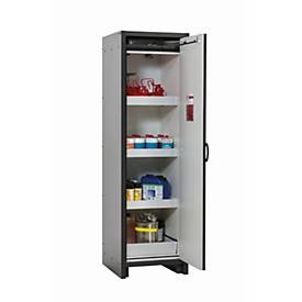 Sicherheitsschrank Typ 30 asecos Q-CLASSIC-30, Flügeltür, Anschlag rechts, Front asecos Silber, B 564 x T 620 x H 1947 mm