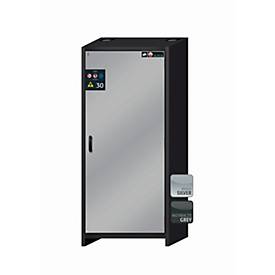 Sicherheitsschrank Typ 30 asecos Q-CLASSIC-30, Flügeltür, Anschlag rechts, Front asecos Silber, B 864 x T 620 x H 1947 mm