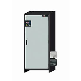 Sicherheitsschrank Typ 30 asecos Q-CLASSIC-30, Flügeltür, Anschlag rechts, Front Lichtgrau, B 864 x T 620 x H 1947 mm