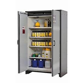 Sicherheitsschrank Typ 30 asecos Q-CLASSIC-30, Flügeltüren, Front asecos Silber, B 1164 x T 620 x H 1947 mm