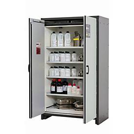 Sicherheitsschrank Typ 30 asecos Q-CLASSIC-30, Flügeltüren, Front Lichtgrau, B 1164 x T 620 x H 1947 mm