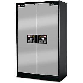 Sicherheitsschrank Typ 90 Asecos Q-CLASSIC-90 asecos, B 1200 mm, 3 Böden, asecos Silber