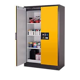 Sicherheitsschrank Typ 90 Asecos Q-CLASSIC-90 asecos, B 1200 mm, 3 Böden, sicherheitsgelb