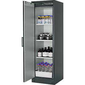 Sicherheitsschrank Typ 90 Asecos Q-CLASSIC-90 asecos, B 600 mm, Tür links, 3 Böden, reinweiß