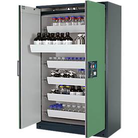 Sicherheitsschrank Typ 90 Asecos Q-CLASSIC-90, B 1200 mm, 6 Auszüge, resedagrün