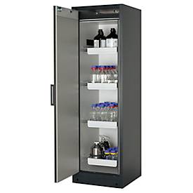 Sicherheitsschrank Typ 90 Asecos Q-CLASSIC-90, B 600 mm, Tür links, 4 Auszüge, reinweiß