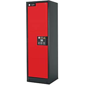 Sicherheitsschrank Typ 90 Asecos Q-CLASSIC-90, B 600 mm, Tür links, 4 Auszüge, verkehrsrot