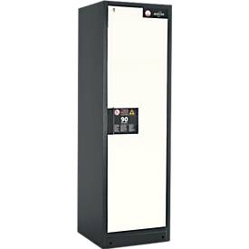Sicherheitsschrank Typ 90 Asecos Q-CLASSIC-90, B 600 mm, Tür rechts, 4 Auszüge, reinweiß