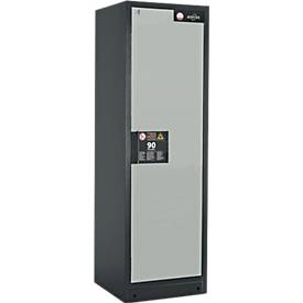 Sicherheitsschrank Typ 90 Asecos Q-CLASSIC-90, B 600 mm, Tür rechts, 6 Auszüge, lichtgrau