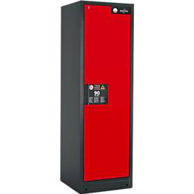 Sicherheitsschrank Typ 90 Asecos Q-CLASSIC-90, B 600 mm, Tür rechts, 6 Auszüge, verkehrsrot
