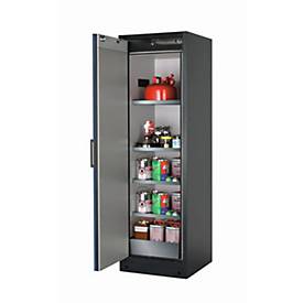 Sicherheitsschrank Typ 90 asecos Q-CLASSIC-90, Flügeltür, Anschlag links, Front Enzianblau, B 599 x T 615 x H 1953 mm