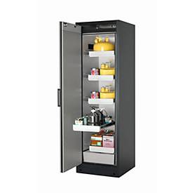 Sicherheitsschrank Typ 90 asecos Q-CLASSIC-90, Flügeltür, Anschlag links, Front Reinweiß, B 599 x T 615 x H 1953 mm