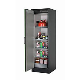 Sicherheitsschrank Typ 90 asecos Q-CLASSIC-90, Flügeltür, Anschlag links, Front Resedagrün, B 599 x T 615 x H 1953 mm