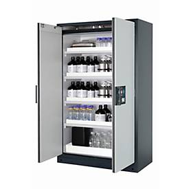 Sicherheitsschrank Typ 90 asecos Q-CLASSIC-90, Flügeltüren, Front Lichtgrau, B 1193 x T 615 x H 1953 mm
