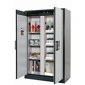 Sicherheitsschrank Typ 90 asecos Q-CLASSIC-90, Flügeltüren, Front Lichtgrau, B 1193 x T 615 x H 1953 mm