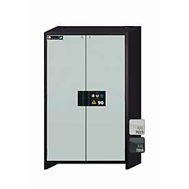 Sicherheitsschrank Typ 90 asecos Q-CLASSIC-90, Flügeltüren, Front Lichtgrau, B 1193 x T 615 x H 1953 mm