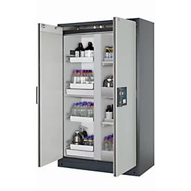 Sicherheitsschrank Typ 90 asecos Q-CLASSIC-90, Flügeltüren, Front Lichtgrau, B 1193 x T 615 x H 1953 mm