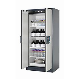 Sicherheitsschrank Typ 90 asecos Q-CLASSIC-90, Flügeltüren, Front Lichtgrau, B 893 x T 615 x H 1953 mm