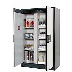 Sicherheitsschrank Typ 90 asecos Q-CLASSIC-90, Flügeltüren, Front Reinweiß, B 1193 x T 615 x H 1953 mm