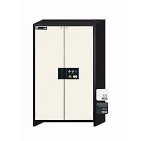 Sicherheitsschrank Typ 90 asecos Q-CLASSIC-90, Flügeltüren, Front Reinweiß, B 1193 x T 615 x H 1953 mm