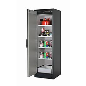 Sicherheitsschrank Typ 90 asecos Q-PEGASUS-90, Flügeltür mit Schließ-Automatik, Anschlag links, Front Lichtgrau, B 599 x T 615 x H 1953 mm