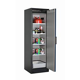 Sicherheitsschrank Typ 90 asecos Q-PEGASUS-90, Flügeltür mit Schließ-Automatik, Anschlag rechts, Front Enzianblau, B 599 x T 615 x H 1953 mm