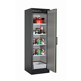Sicherheitsschrank Typ 90 asecos Q-PEGASUS-90, Flügeltür mit Schließ-Automatik, Anschlag rechts, Front Resedagrün, B 599 x T 615 x H 1953 mm