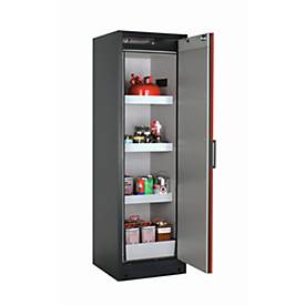 Sicherheitsschrank Typ 90 asecos Q-PEGASUS-90, Flügeltür mit Schließ-Automatik, Anschlag rechts, Front Verkehrsrot, B 599 x T 615 x H 1953 mm