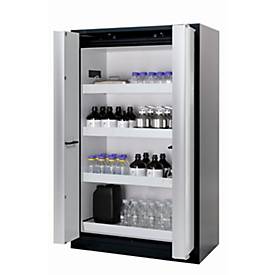 Sicherheitsschrank Typ 90 asecos Q-PHOENIX-90, Falttüren, Front Lichtgrau, B 1193 x T 615 x H 1953 mm