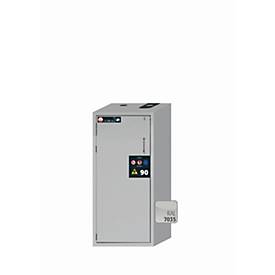 Sicherheitsschrank Typ 90 asecos S-PEGASUS-90, Flügeltür mit Schließ-Automatik, Anschlag links, Front Lichtgrau, B 596 x T 616 x H 1298 mm