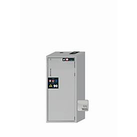 Sicherheitsschrank Typ 90 asecos S-PEGASUS-90, Flügeltür mit Schließ-Automatik, Anschlag rechts, Front Lichtgrau, B 596 x T 616 x H 1298 mm