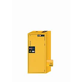 Sicherheitsschrank Typ 90 asecos S-PEGASUS-90, Flügeltür mit Schließ-Automatik, Anschlag rechts, Front Sicherheitsgelb, B 596 x T 616 x H 1298 mm