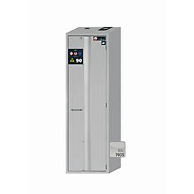 Sicherheitsschrank Typ 90 asecos S-PHOENIX-90, Falttür mit Türfeststellanlage, Anschlag rechts, Front Lichtgrau, B 596 x T 616 x H 1968 mm