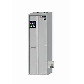 Sicherheitsschrank Typ 90 asecos S-PHOENIX Vol.2-90, Falttür mit Schließ-Automatik, Anschlag rechts, Front Lichtgrau, B 596 x T 616 x H 1968 mm