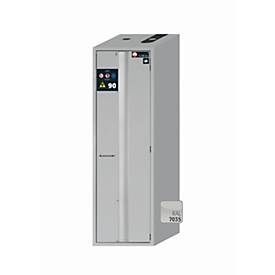 Sicherheitsschrank Typ 90 asecos S-PHOENIX Vol.2-90, Falttür mit Schließ-Automatik, Anschlag rechts, Front Lichtgrau, B 596 x T 749 x H 1968 mm