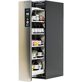 Sicherheitsschrank Typ 90 Asecos V-MOVE-90, 1 Vertikalauszug, Anthrazitgrau/Edelstahl